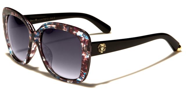 Square Big Women's Kleo Butterfly Sunglasses Multi Pattern & Black Gold Gradient Lens Kleo lh4013e