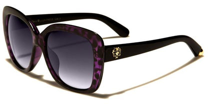 Square Big Women's Kleo Butterfly Sunglasses Purple & Black Gold Smoke Gradient Lens Kleo lh4013f