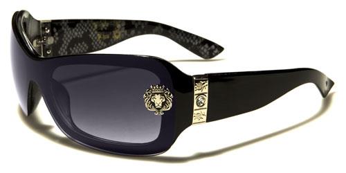 Diamante Wrap Around Kleo Sunglasses fr Women Black Reptile Purple Smoke Lens Kleo lh5183c