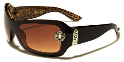 Diamante Wrap Around Kleo Sunglasses fr Women Brown Leopard Brown Lens Kleo lh5183g