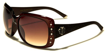 Women's Square Large Wrap Sunglasses BROWN BROWN BROWN LENS Kleo lh5285rhf