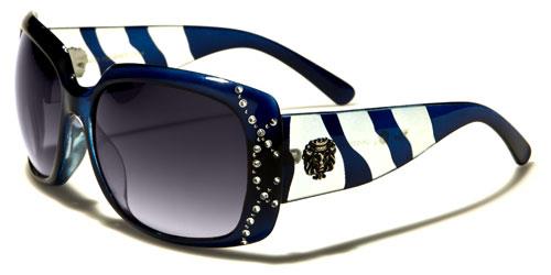 Womens Kleo Diamante Large Wrap Sunglasses BLUE KLEO lh5330rhd