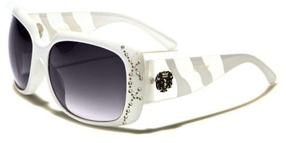 Womens Kleo Diamante Large Wrap Sunglasses WHITE KLEO lh5330rhe