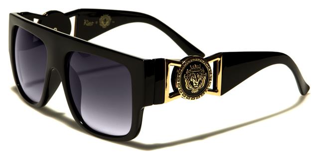 Kleo Designer Flat Top Classic Style Sunglasses BLACK GLOSS & SMOKE Kleo lh5352a
