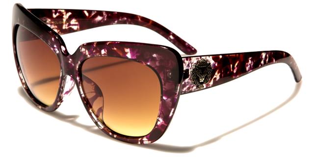 Women's Cat Eye Retro Sunglasses Purple & clear Brown Gradient Lens Kleo lh5362f