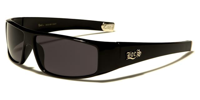 Designer Locs Black or white Mirrored wrap Around Sunglasses for Men Gloss Black Dark Smoke Lens Locs Shades loc9035-bka