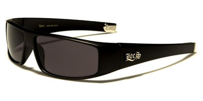 Designer Locs Black or white Mirrored wrap Around Sunglasses for Men Matt Black Dark Smoke Lens Locs Shades loc9035-mba