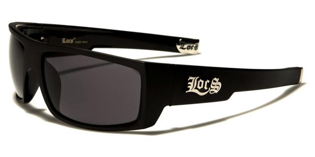 Locs Black White Oversized wrap around Gangsta Hip Hop Sunglasses for Men Locs Shades loc91025-mba MATT BLACK SMOKE LENSES