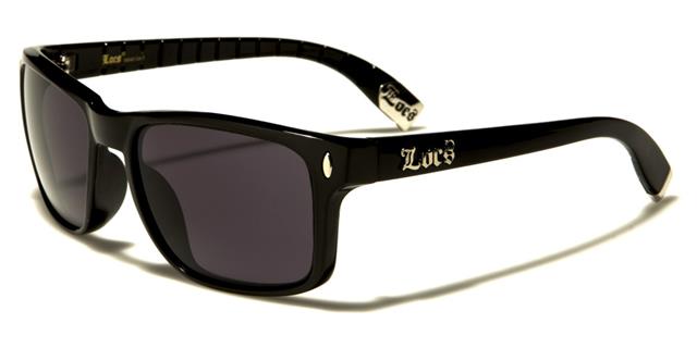 Designer Locs Black Classic Square Mirrored Sunglasses for Men Black Smoke Lens Locs Shades loc91045-bka