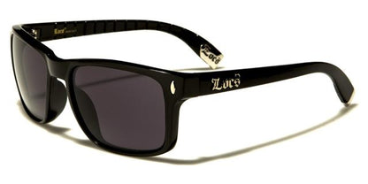 Designer Locs Black Classic Square Mirrored Sunglasses for Men Locs Shades loc91045-bka Black Smoke Lens