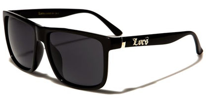 Designer Locs Black Large Square Mirrored Classic Sunglasses for Men Gloss Black Smoke Lens Locs Shades loc91055-bka