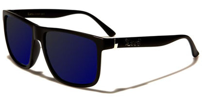 Designer Locs Black Large Square Mirrored Classic Sunglasses for Men Matt Black Blue mirror Lens Locs Shades loc91055-mixd