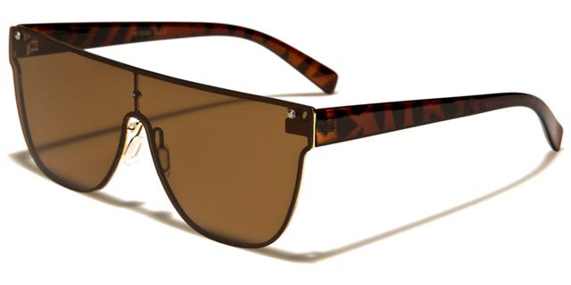 Unisex Oversized Retro Flat Mirror Shield Sunglasses Tortoise Brown Brown Lens Unbranded m10283b