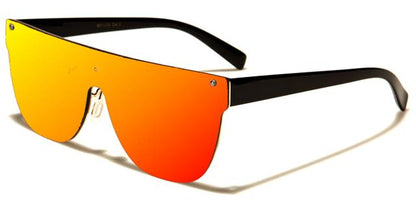 Unisex Oversized Retro Flat Mirror Shield Sunglasses Black Orange Mirror Lens Unbranded m10283g