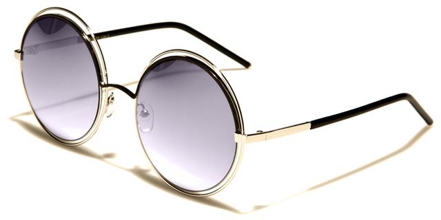 Oversized Metal Round Frame Sunglasses for Women Unbranded m10304a Silver Black Smoke Mirror Lens