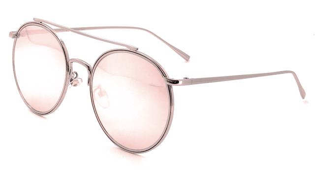 Oversized Round Metal Frame with Pink Mirror Lenses Sunglasses for Women Silver Pink Mirror Lens Unbranded m10331-ft-pinke