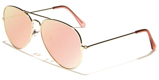 Small Gold Frame Pilot Sunglasses with Pink Mirror Lenses Unbranded m6330-ft-pinka