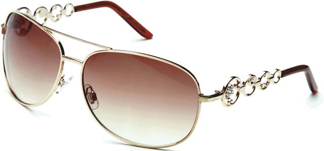 Women's Designer Oversized Pilot Diamante Sunglasses UV400 Gold Brown Brown Gradient Lens Eyelevel madison