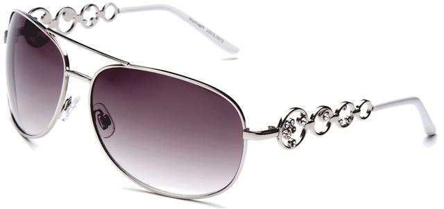 Women's Designer Oversized Pilot Diamante Sunglasses UV400 Silver White Smoke Pink Gradient Lens Eyelevel madison_2