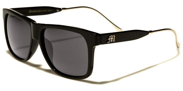 Mens Designer Retro Classic Classy Sunglasses Black Silver Smoke Lens Manhattan mh87024a