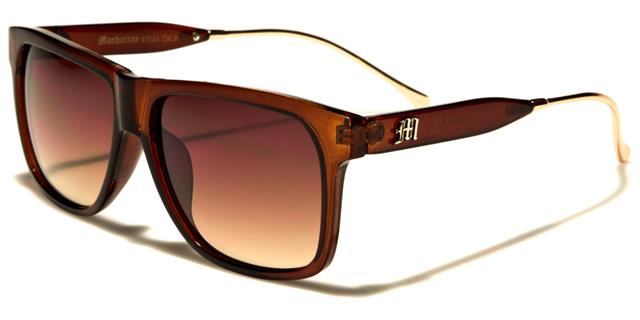 Mens Designer Retro Classic Classy Sunglasses Brown Gold Brown Lens Manhattan mh87024e