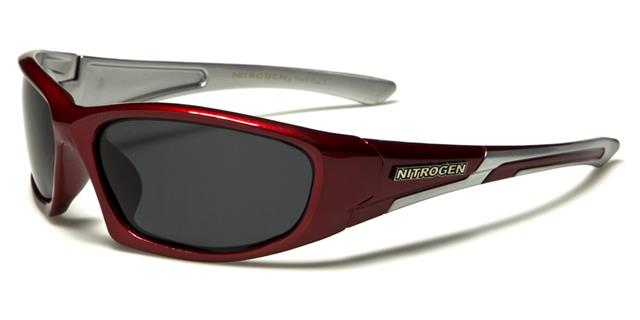 Nitrogen Fishing Sports Polarized Sunglasses Unisex Nitrogen nt7041pzb Red Silver Smoke Lens