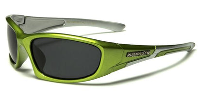 Nitrogen Fishing Sports Polarized Sunglasses Unisex Nitrogen nt7041pze Green Silver Smoke Lens