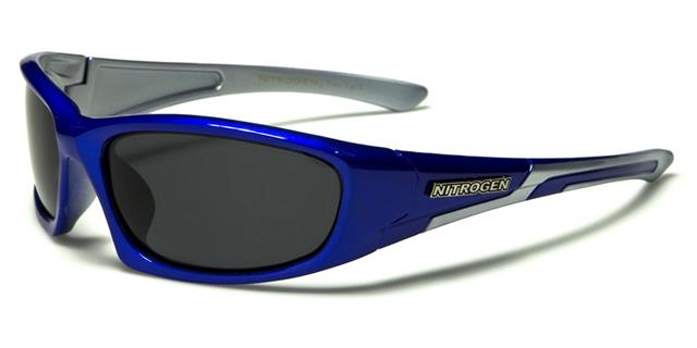 Nitrogen Fishing Sports Polarized Sunglasses Unisex Nitrogen nt7041pzf Blue Silver Smoke Lens