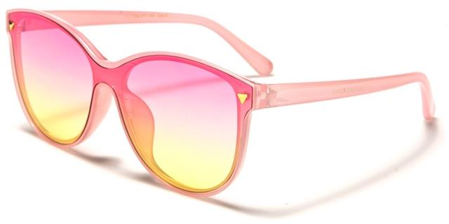 Round Colourful Flat Cat Eye Sunglases for Women Pink Tint/Pink Yellow Gradient Lens Unbranded p30184-ft-ocd