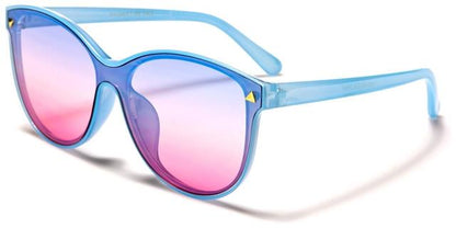 Round Colourful Flat Cat Eye Sunglases for Women Blue Tint/Blue Pink Gradient Lens Unbranded p30184-ft-oce