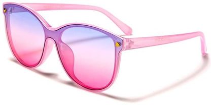 Round Colourful Flat Cat Eye Sunglases for Women Lilac Tint/Purple Pink Gradient Lens Unbranded p30184-ft-ocf