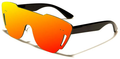 Clubbing Flat Shield Mirrored Ibiza Sunglasses for Men Women Black Orange Mirror Lens Unbranded p6246-cmf