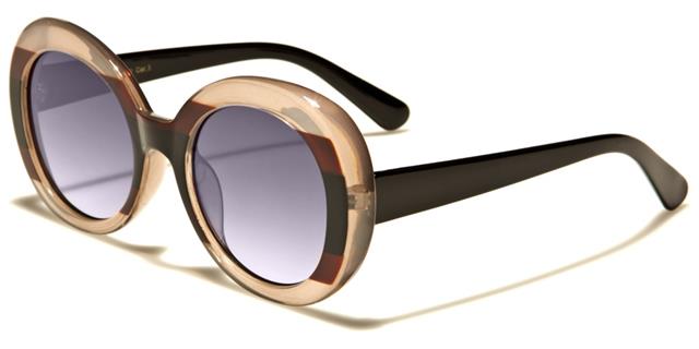 Designer Luxury Retro colour Block Women's Round Clout Sunglasses Clear Brown Black Smoke Gradient Lens Unbranded p6450b