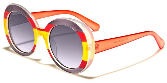 Designer Luxury Retro colour Block Women's Round Clout Sunglasses Blue Red Yellow Smoke Gradient Lens Unbranded p6450c