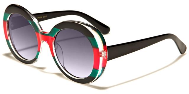 Designer Luxury Retro colour Block Women's Round Clout Sunglasses Black Green Red Smoke Gradient Lens Unbranded p6450d