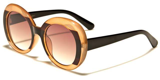 Designer Luxury Retro colour Block Women's Round Clout Sunglasses Light Brown Dark Brown Brown Gradient Lens Unbranded p6450f