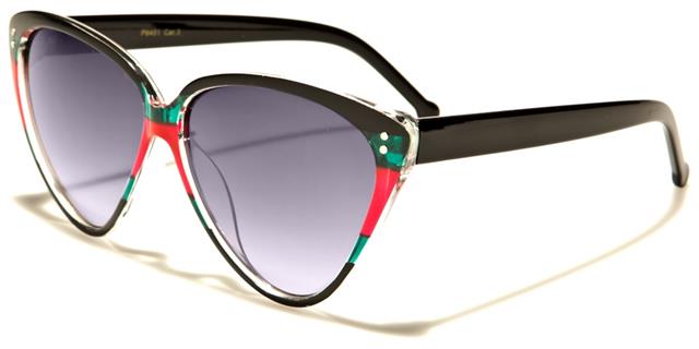 Designer Luxury Retro colour Block Women's Cat Eye Sunglasses Black Green Red Smoke Gradient Lens Unbranded p6451d