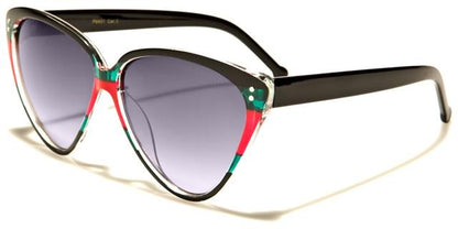 Designer Luxury Retro colour Block Women's Cat Eye Sunglasses Black Green Red/Smoke Gradient Lens Unbranded p6451d
