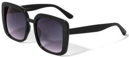 Plain Black Classy Butterfly Sunglasses Unbranded p6581-blk-plastic-black-square-sunglasses-02 Black Smoke Gradient Lens