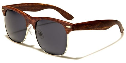 Faux wood look Half Rim Classic sunglasses Dark Wood Look Black Lens Unbranded p9133-wd-sdd