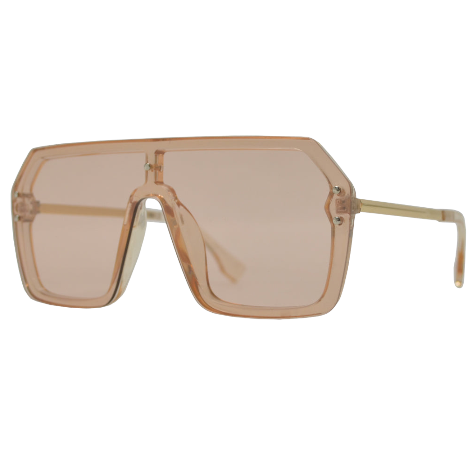 Women's Black Shield Sunglasses With UV400 Protection - Retro Semi-Mirrored Lens