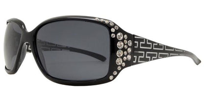 Womens Small Rhinestone Polarised Wrap Around Sunglasses Black & Clear Smoke Lens Unbranded pl-7420-bx-3_7ff8e6ee-6e5c-44b3-90bd-10be89e4e2d8