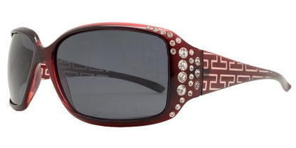 Womens Small Rhinestone Polarised Wrap Around Sunglasses Red & Clear Smoke Lens Unbranded pl-7420-bx-4_88a53744-0816-4e8f-aa14-23107316e823