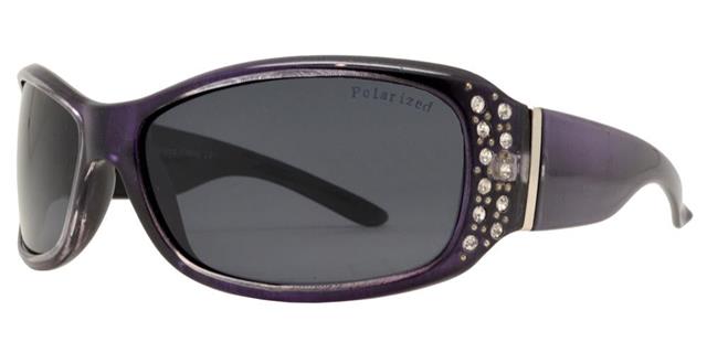 Womens Small Rhinestone Polarised Wrap Around Sunglasses Purple Smoke Lens Unbranded pl-7808-bxe