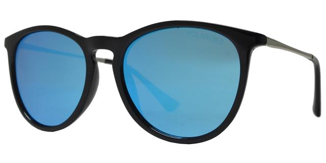 Round Polarized Sunglasses for men and women Gloss Black/Silver/Blue Mirror Lens Unbranded pl-7823-d_f155f59a-0c72-4ecc-b37f-fb99ab83b063