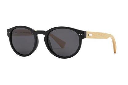 Luxury Wood Bamboo Round Polarized Sunglasses For Men and Women Matt Black/Light Wood/Smoke Lens Unbranded pl7951a1_63db074c-826b-4d40-88bd-714db573f222