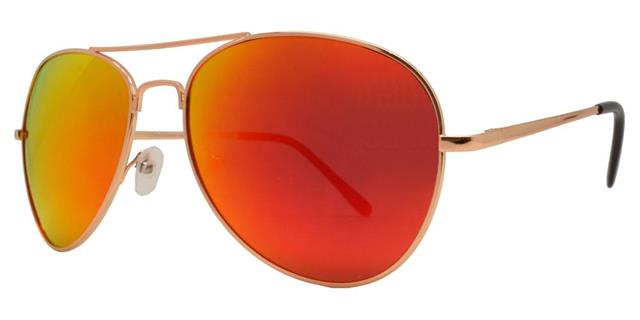 Designer Polarized Pilot Metal Mirrored Sunglasses Men's Women's Gold Orange & Red Mirror Lens Unbranded pl9090rvc