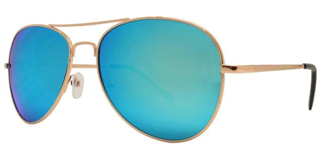 Designer Polarized Pilot Metal Mirrored Sunglasses Men's Women's Gold Blue Mirror Lens Unbranded pl9090rvd
