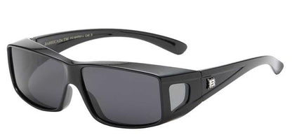 Mens Womens Polarized Cover Over Fit Over your Glasses Polarised Sunglasses MATT BLACK / SMOKE LENSES Barricade polarized-baricade-fit-over-shades-pz-bar614-_4