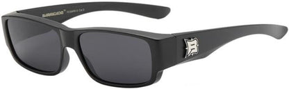 Polarized Small fit Over Cover Over your Glasses Sunglasses Matt Black Black Lens Barricade pz-bar613-1
